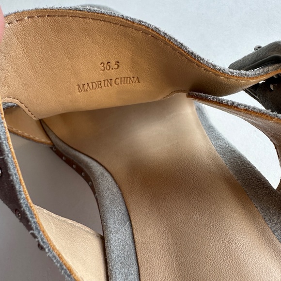 Rag & Bone Gray Matteo Suede Mules Open Toe Sandals - Size 36.5 - Picture 11 of 16